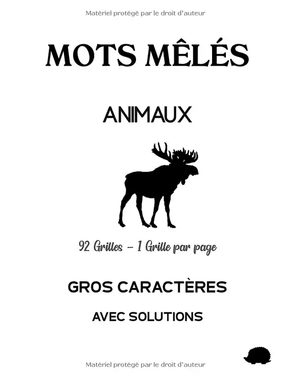 Mots mêlés - Animaux | Page de garde