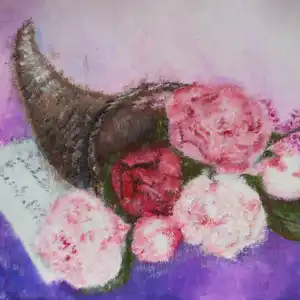 L'odeur des pivoines - Gouache