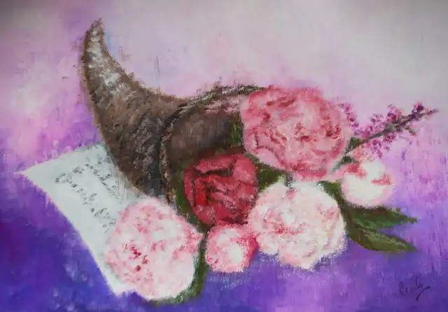 L'odeur des pivoines - Gouache
