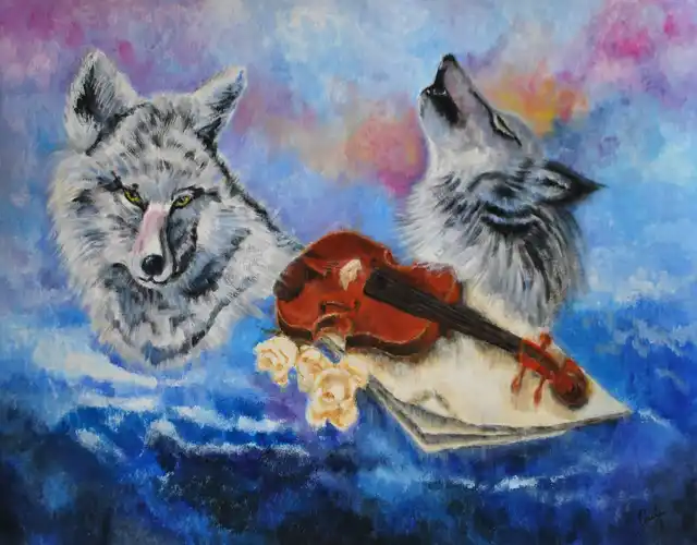 La complainte du loup - Gouache