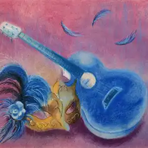 La guitare bleue - Pastel