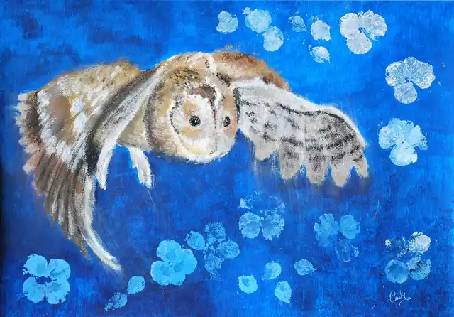 La nuit des chouettes - Gouache