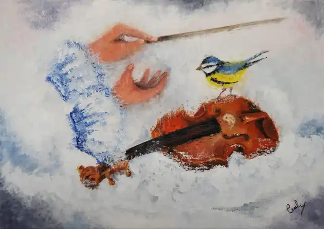 Le chef d'orchestre - Gouache