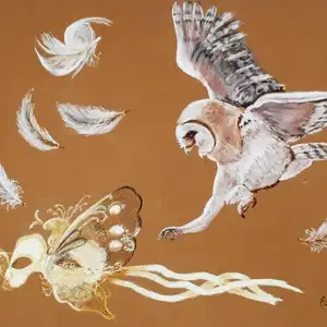 Le masque et la plume - Pastel