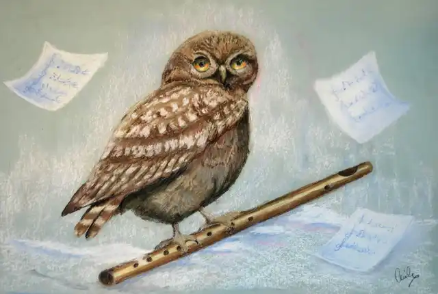 Musique au fond des bois - Pastel