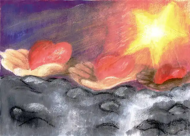 Pour semer l'amour et la lumière - Gouache