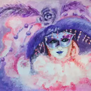 Rêve rose à Venise - Gouache