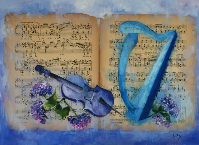 Rhapsodie in blues - Gouache