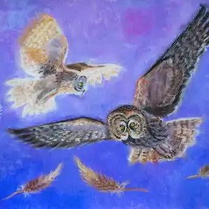 Vol en duo - Gouache